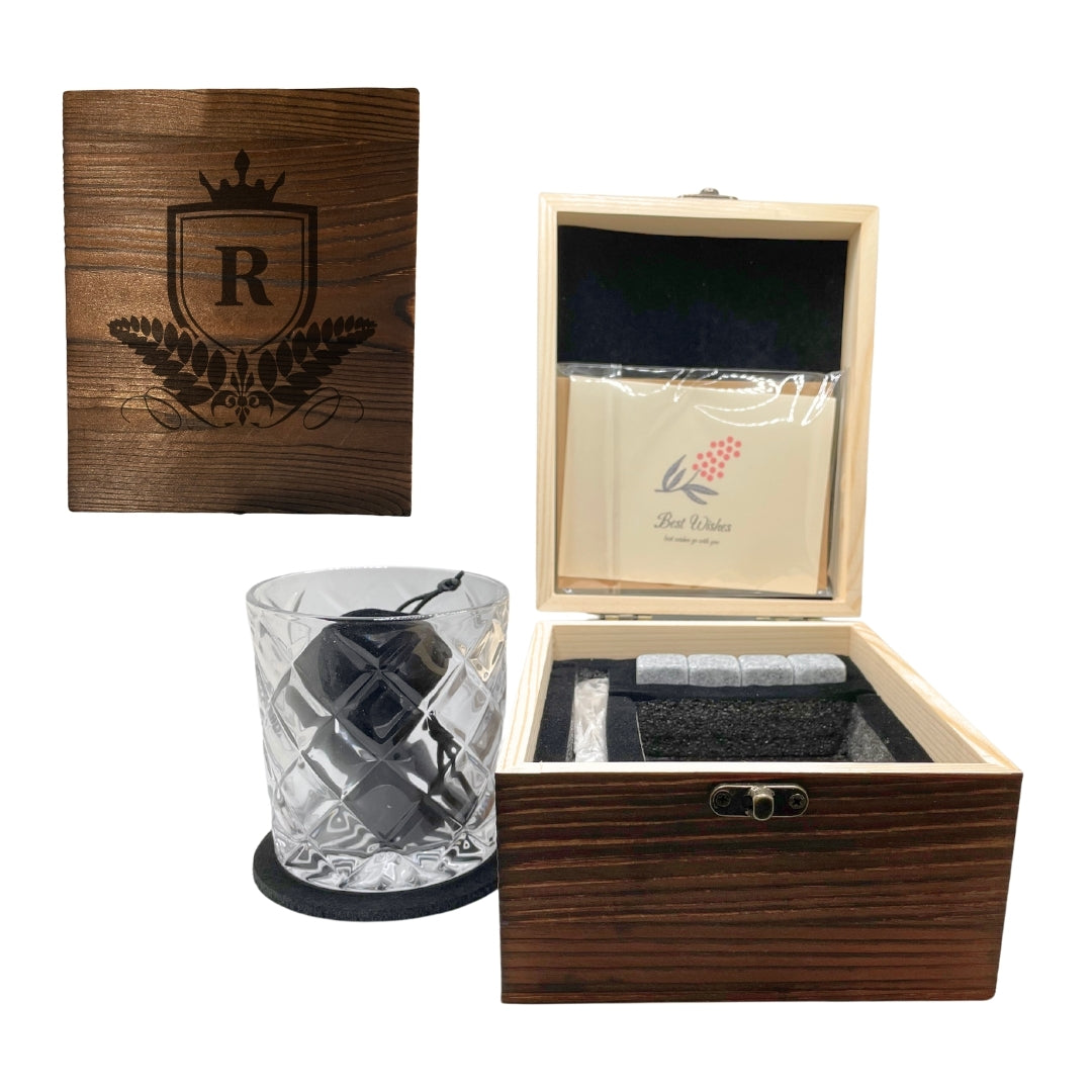 Whiskey Glass & Stone Set
